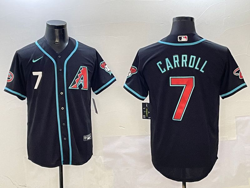 Men Arizona Diamondback #7 Carroll Black Game 2025 Nike MLB Jersey style 4->arizona diamondback->MLB Jersey